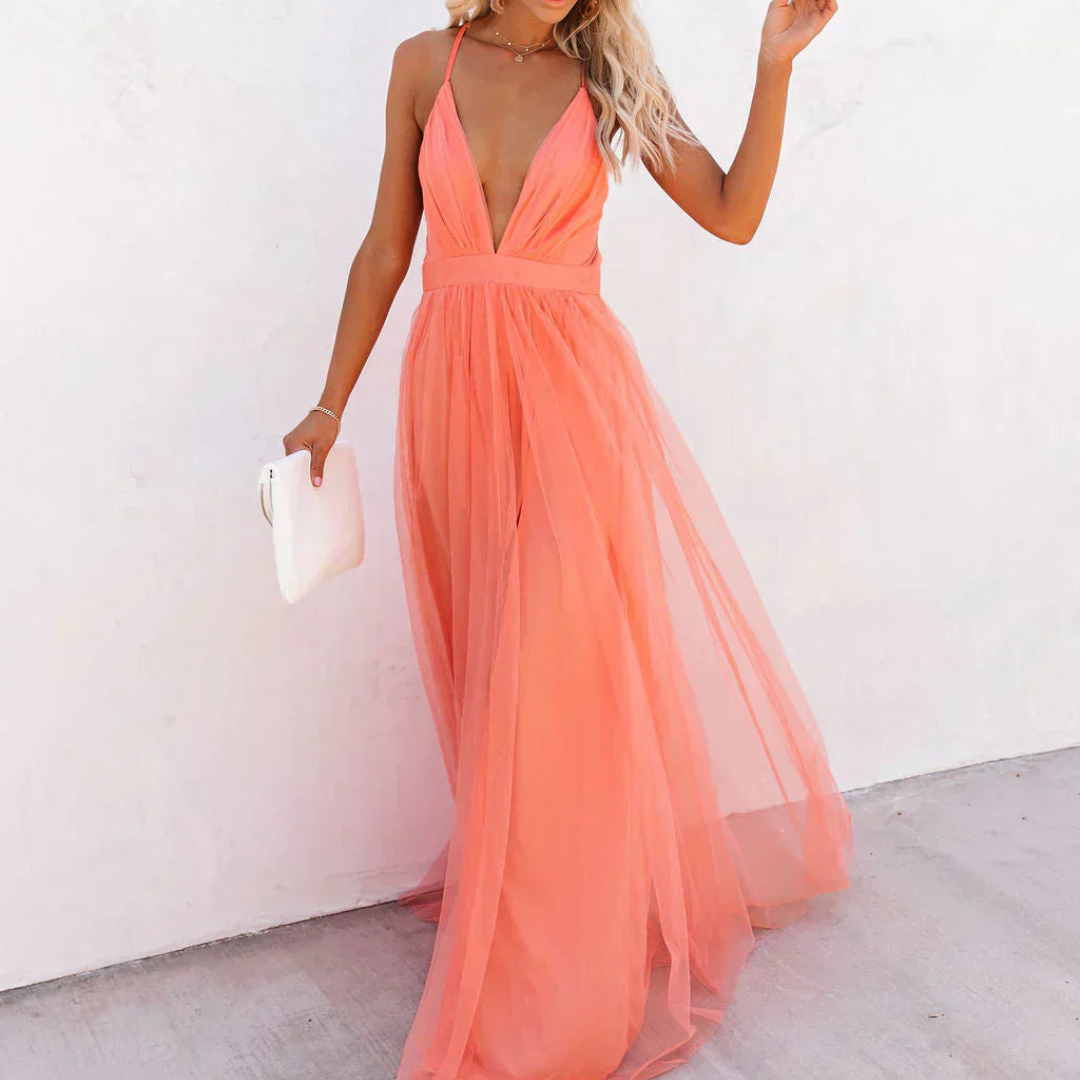 Halverston | Coral Light Maxi Dress