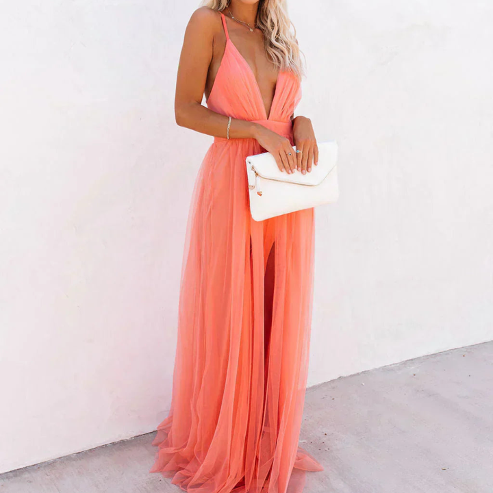 Halverston | Coral Light Maxi Dress