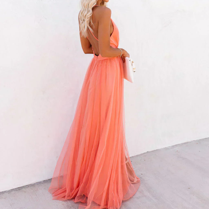 Halverston | Coral Light Maxi Dress