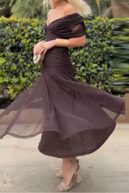 Florendra | Long Floral V Neck Dress
